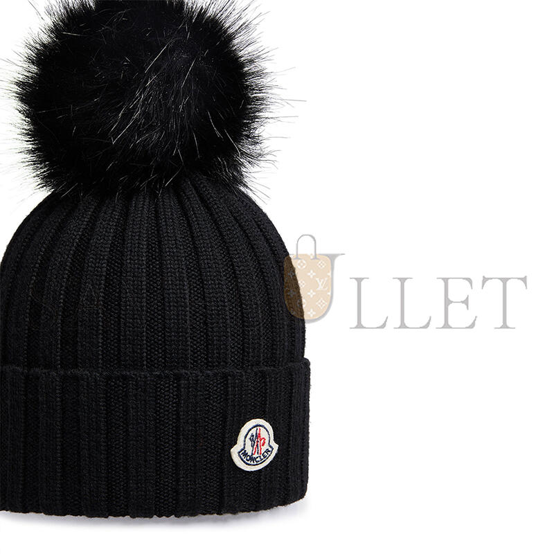 MONCLER WOOL BEANIE WITH POM POM K20933B00064M1131999